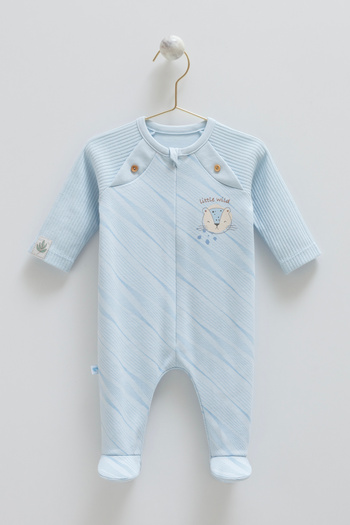 Caramell Baby Rompers Cat Patterned 100% Cotton Interlock Fabric 0-6 Months