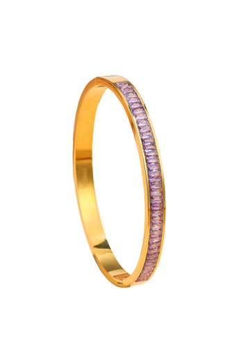 Tessero Bratara de dama tip Bangle fixa, model cristale cu efect de Sapphire, pietre zirconiu, otel inoxidab