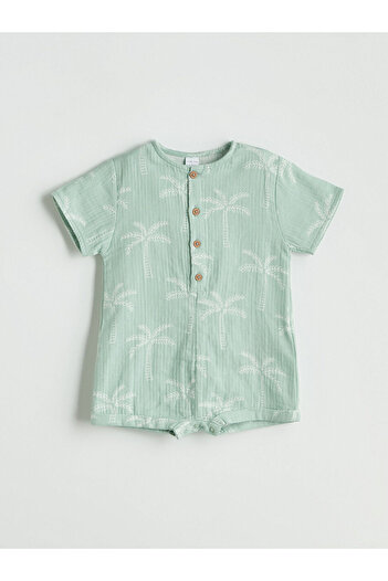 LC Waikiki Crew Neck Baby Boy Muslin Jumpsuit