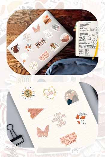 Grafikup Vintage Sticker Set - 50 Pieces Inspirational Sticker Set Pen Laptop Notebook Water Bottle Label