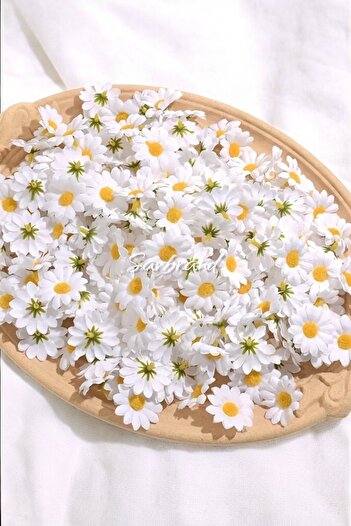 SavBrand 100 de flori artificiale albe – margarete pentru nunta, logodna, decorare cadou