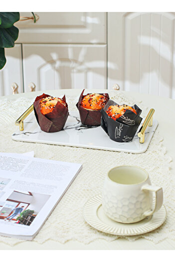 sharpdo Simple Modern Metal Handle Household Multi-Purpose Tray Creative Ceramic Decoration Tray