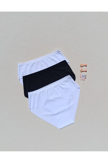 siyalife Chiloți de damă din Lycra, fără sudură, tăiat cu laser, fără marcaj, 3 piese, slip bikini