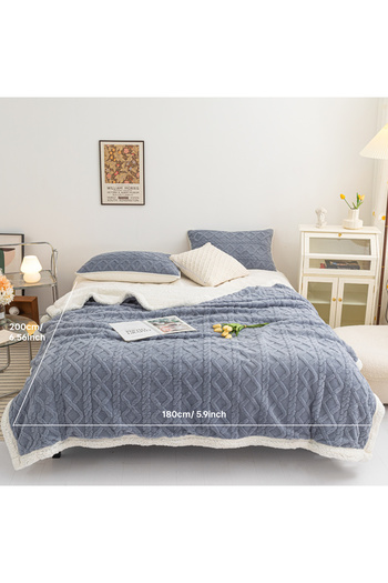 sharpdo Coral Flannel Thickened Lambswool Blanket Sofa Blanket 180*200CM