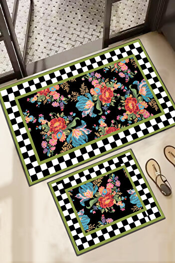 Chilai Home Seomra 2-Piece Bathroom Mat Set, Anti-Slip Base Djtbanyo