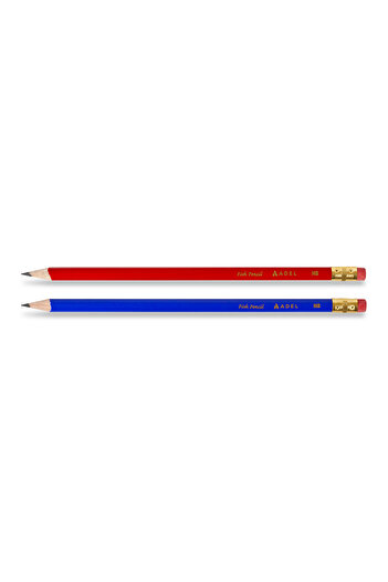 Adel Fish Pencil, 12 Pcs with Pencil Eraser, Hb Degree, Easy to Open, Assorted Colors