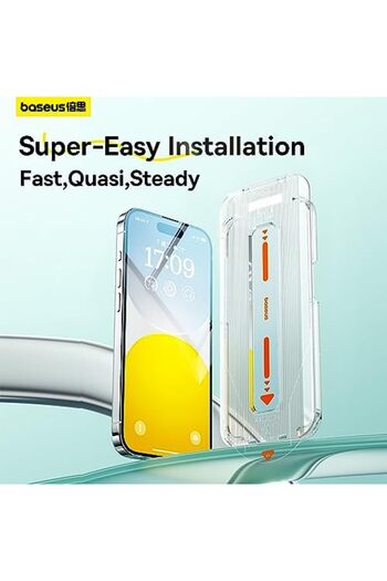 Baseus Premium Privacy Screen Protector Compatible for iPhone 15 Pro, 9H Tempered Glass with Easy In