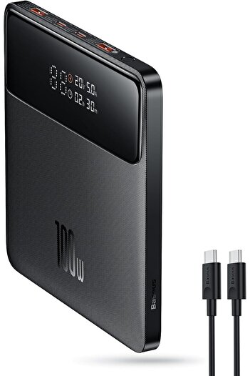 Baseus 20000mAh Laptop Power Bank, 100W Digital Display Fast Portable Charger with USB C Cable, 4 Ou