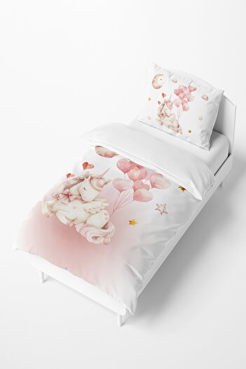 Talia Home Transition Unicorn Patterned Children's Room Duvet Cover Set Tlan-322