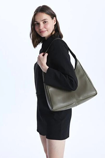 GAP 08040 Khaki Women's Faux Leather Shoulder and Hand Bag