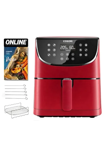 COSORI Hot air fryer, oil-free, Cosori Air Fryer, 5.5 liter capacity, 1700W, Red