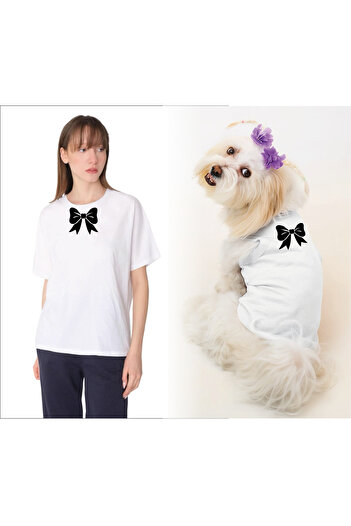 Buddy Store Cat & Dog Clothes Outfits - White Tank Top and Human T-Shirt Suit Kobini (Combed Cotton 100% Cotton)