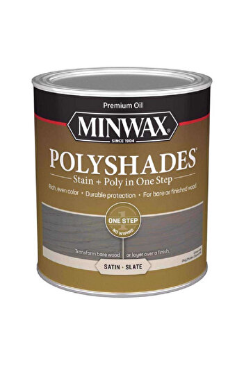 Minwax Polyshades One Step Wood Stain and Polyurethane Finish Satin Slate 1qt