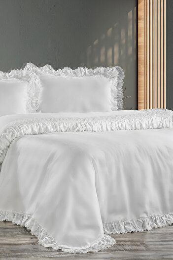 ZEBRACASA Maggie Lace Duvet Cover Set