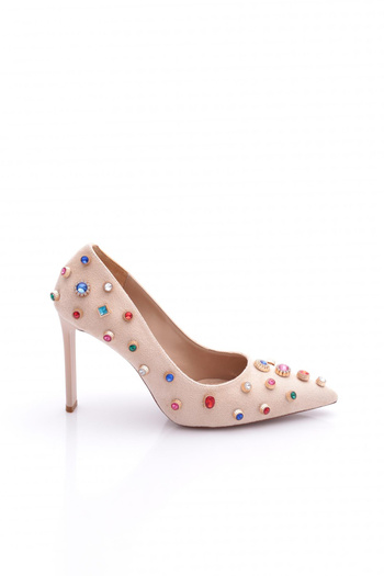 DGN 5611 Women's Pointed Toe Heeled Shoes with Accessories