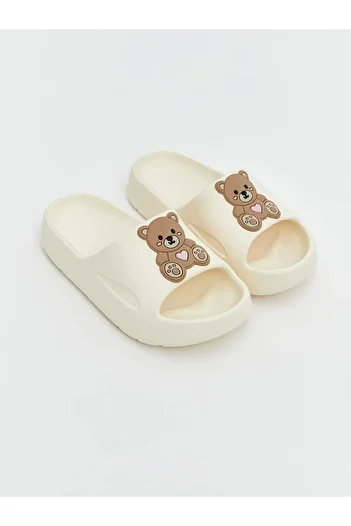 LC Waikiki Lcw Steps Bear Teddy Printed Girl's Slippers (S5)