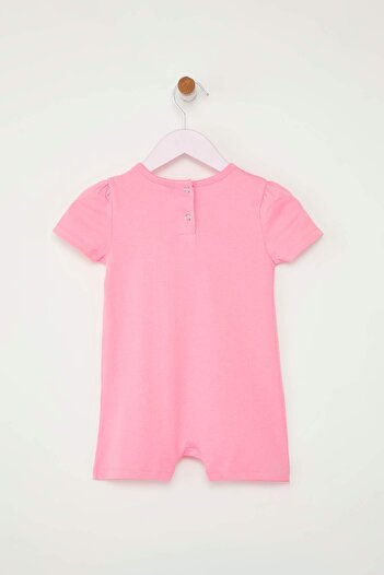 TRENDYOLKIDS Lilac-Pink 2-Piece Baby Girl 100% Cotton Polka Dot Short Sleeve Knitted Jumpsuit Tkdss25Tu00018