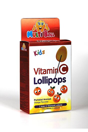 Multiball Kids Vitamin C Lolipop 7li