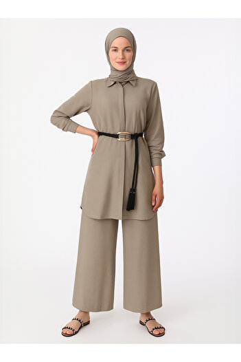 Refka Soft Feel Tunic Trousers Double Set - Mink - Refka