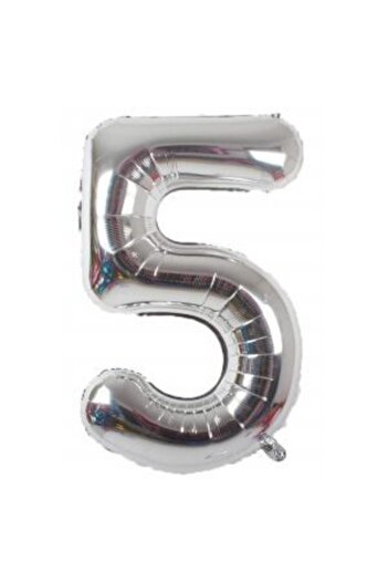 Deniz Party Store 40" Inch 100 cm (5) Number Foil Balloon Silver Gray