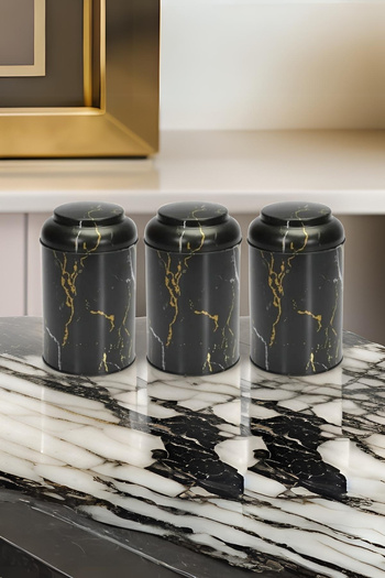 EVLE Efb0450 Cylinder Storage Container Ø105 Set of 3, Marble Black
