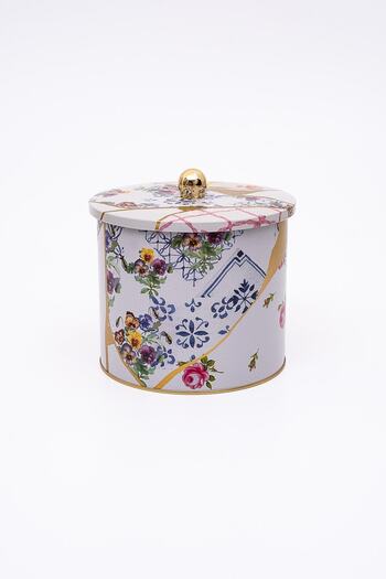 EVLE Kint Sugi Patterned Food Storage Container - Metal Storage Container 17.5 Cm X 15.5 Cm Er146-4i