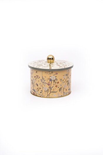 EVLE Metal Multi-Purpose Storage Container, Decorative Storage Box 14X10 Cm, 1.3 Liter, Botanica Er141-2E