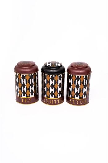EVLE 3-Piece Metal Storage Container Set 10.5 Cm Food Container Jar Set, Circus Erb04t8