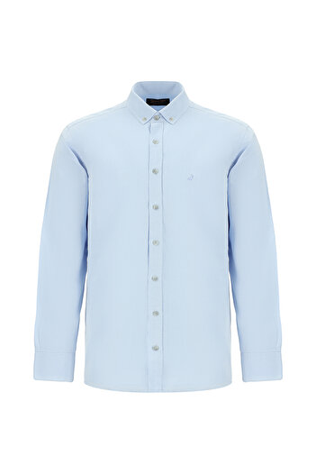 Abdullah Kiğılı Long Sleeve Regular Fit Cotton Button Lapel Oxford Shirt