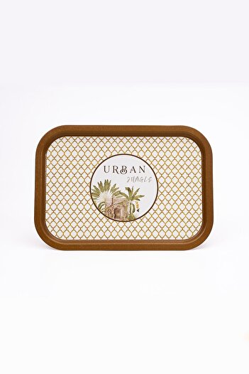 EVLE Forrest Patterned Metal Tray - Tea Coffee Tray - Presentation Tray 28 Cm X 40 Cm Ee164-7i