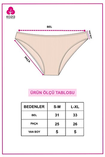 koza iç giyim سراويل نسائية مضلعة من القطن مكونة من 7 قطع