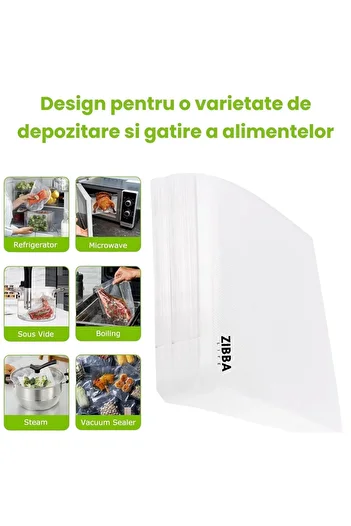Zibba Life Embossed Vacuum Bags 100 Pieces, Size 25x30 Cm ™, Vacuum Food of Any Model