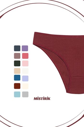 MİSTİRİK Taranto Model Sports Panties with High Waist and Stretchy Fabric - Burgundy Color