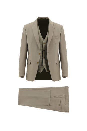 Abdullah Kiğılı Slim Fit Slim Fit Woolen Combination Vest Suit