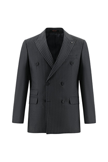 Abdullah Kiğılı Regular Fit Woolen Double Breasted Striped Suit
