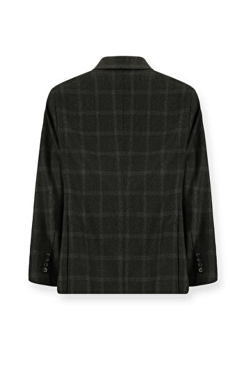 Abdullah Kiğılı Regular Fit Plaid Woolen Jacket