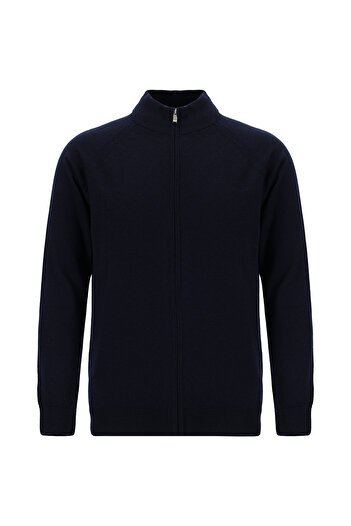 Abdullah Kiğılı Zippered Wool Knitwear Cardigan