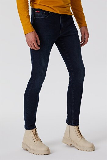 Lee Cooper Jeff Normal Bel Dar Kesim Çok Dar Paça Mavi Erkek Jean Pantolon