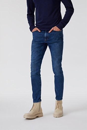Lee Cooper Jeff Normal Bel Dar Kesim Çok Dar Paça Mavi Erkek Jean Pantolon