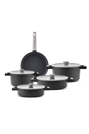 Aryıldız Matilda Aluminum Casting 9 Piece Cookware Set Anthracite