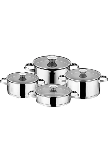 Aryıldız Lilyum Prestige 8 Piece Steel Pot Set