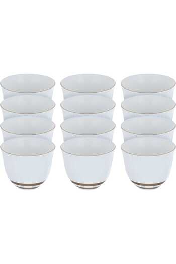 Alsaif Gallery A set of white and gold porcelain coffee cups, 12 pieces