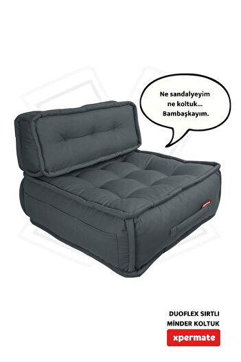 XPERMATE Back Cushion Seat Nordic Style Ergonomic Backrest Sitting Cushion 80X80X30 Anthracite Duoflex