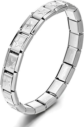 Takı Dükkanı Italian Nomination Tamtur Star Model Charm Steel Bracelet Scb33