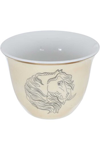 Alsaif Gallery Al Saif Gallery Arabic coffee cups set, 12 pieces - horse engraving in gold script