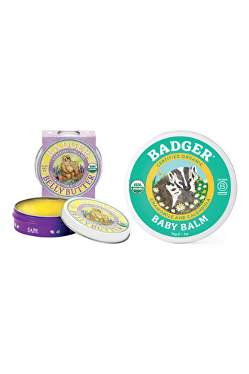 Badger Abdominal Area Moisturizing Cream and Baby Cream Set