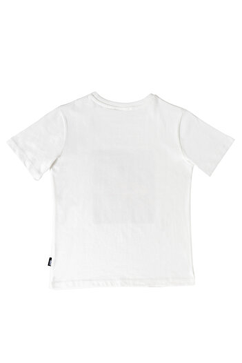No Fear Boy - Crew Neck Λευκό εμπριμέ χτενισμένο βαμβακερό μπλουζάκι