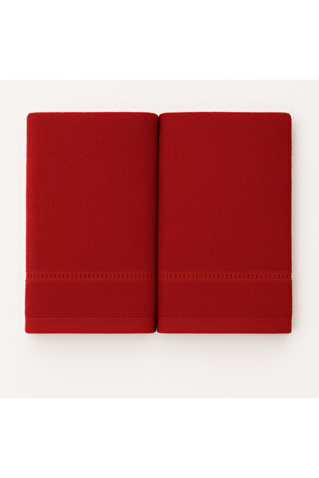 KAYABEY HOME Red Soft Touch Hand Face Guest Kitchen Towel 30X50 cm Premium Towel Set – 2 Pcs