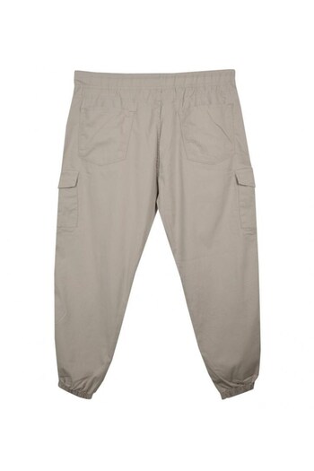 marufshop Large Size Lycra Jogger Pants with Cargo Pockets Stone