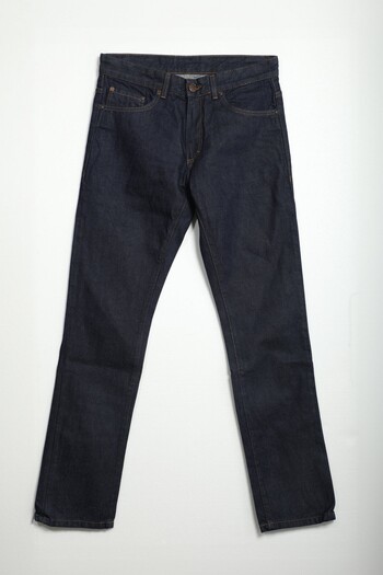 Bluewhite Men's Regular Fit Regular Cut 100% Cotton Navy Blue Jean Trousers